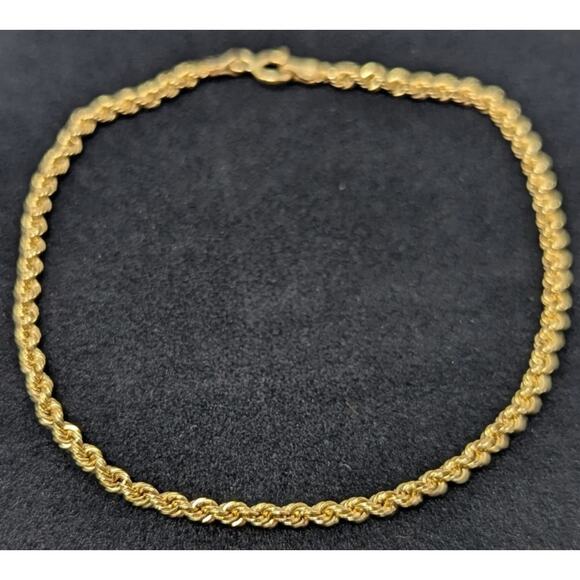Estate Milor Italy 18K Yellow Gold Rope Chain Bracelet 7” 1.1g - Picture 1 of 6